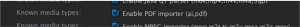 Enable PDF importer option